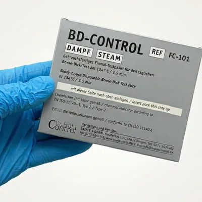 Nahaufnahme eines BD-Control Einmal-Testpakets